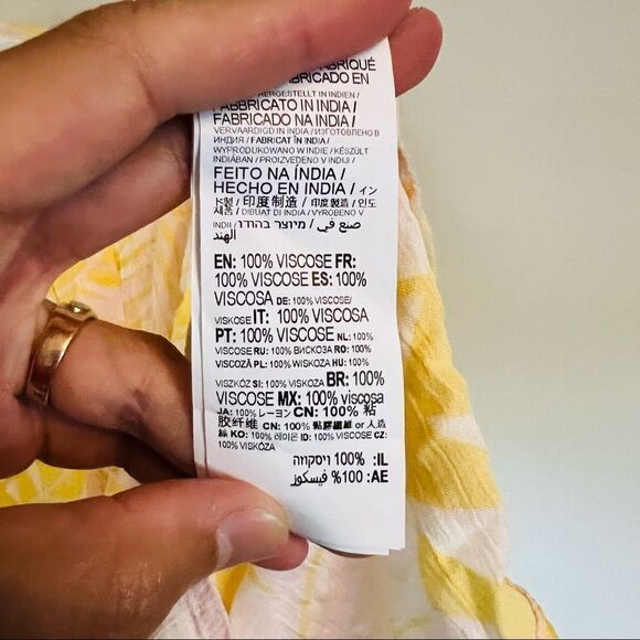 Billabong women's Yellow/White Morning Light Halter Top Size Large NWT - Picture 9 of 9